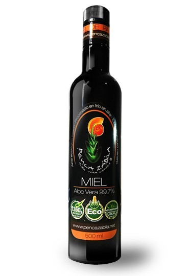     Contenido Neto: 500 ml.
    Jugo Aloe + Miel Palma: 99,7%.
    Hojas Aloe Frescas: 1,3 Kg.
    Aloe Sin Aire: Proceso integral en Túnel de Frío Sin Aire
    Aloe Ecológico: Certificado CRAE 1928F
    Máximos Principios Activos: 2884 ppm de Acemanano
    Registro Sanitario Alimentos: nº 21.25696/TF
    Botella Cristal Negra antioxidación
